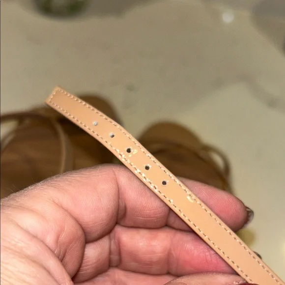 White House Black Market 9.5M 3.5 inch Nude Strappy Heels - Picture 8 of 12